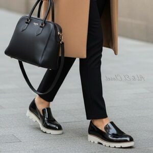 Vionic Kensley Black Patent Leather Loafers Women’s Size 12 Wide Orthotic NWB